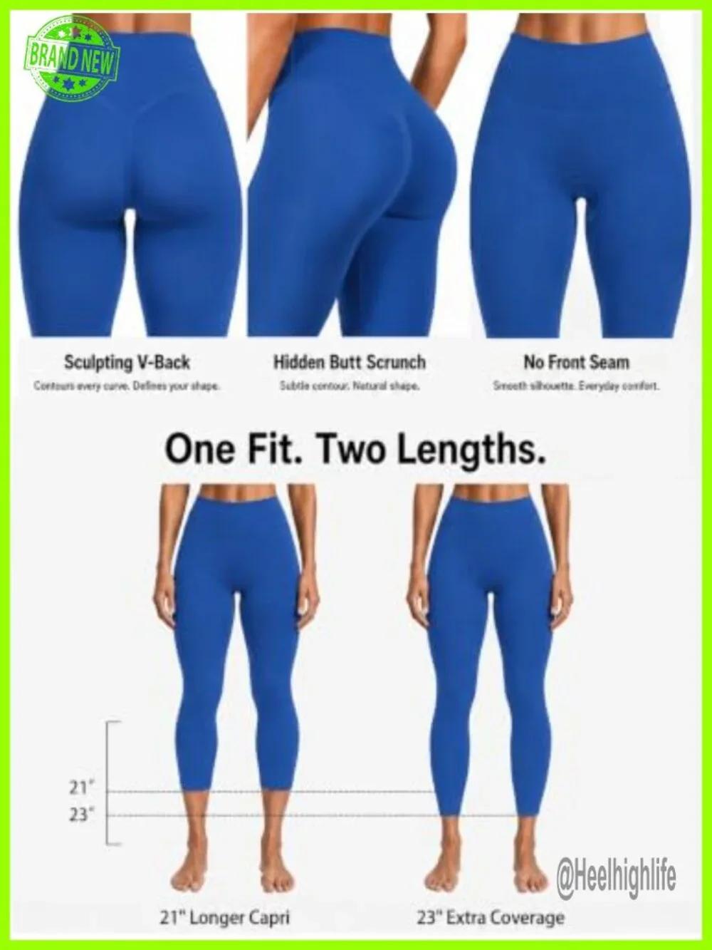 Butt Lifting Capri Leggings High Waist Tummy Control Yoga Pants